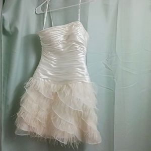 Feather Detail Wedding or Party Dress